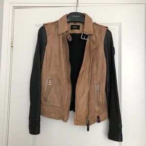 RUDSAK Tan and Black Leather Jacket